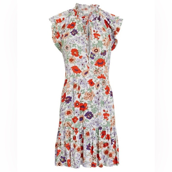 VERONICA BEARD Zee Tiered Floral Mini Dress Size 12 - Picture 1 of 9